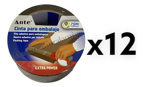 Cinta De Embalaje Café / Huincha Marron 48mmx70m ( Docena )