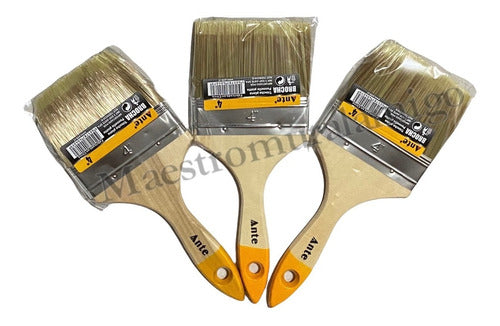 Brocha Para Pintar 4 Inch 100mm Premium Pack 3 Brochas Made