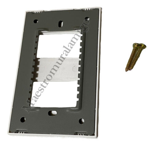 Placa Doble Modulo Soporte Tomacorriente Interruptor Pack3