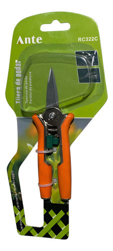 Tijera Podar Jardin Huerto Recta Cuchilla Acero Forjado Naranja