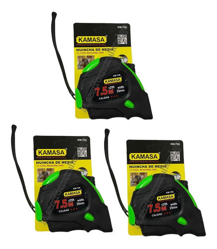 Huincha Cinta De Medir 7,5mx25mm D Goma Gancho Iman Pro Pak3