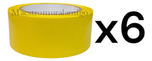 Cinta Delimitadora Peligro Amarillo Adhesiva 30mx48mm Pack 6 Amarillo