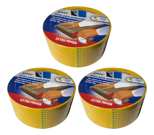 Cinta De Embalaje Amarilla 105mx48mm (pack 3 Huinchas)