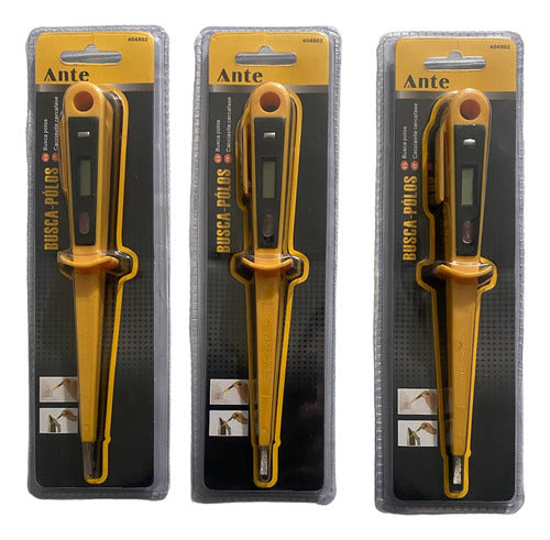 Busca Polos Digital Probador Display Lcd 12-250v Ac/dc Pack3