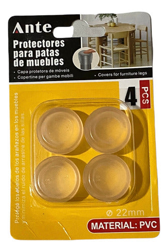 Protector Transparente Pvc 22mm Patas Silla Muebles (pack 3)