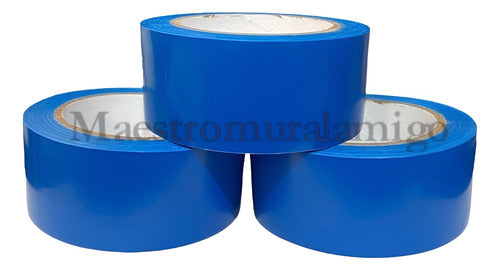 Cinta Delimitadora Peligro Azul Adhesiva 30mx48mm Pack 3 Azul