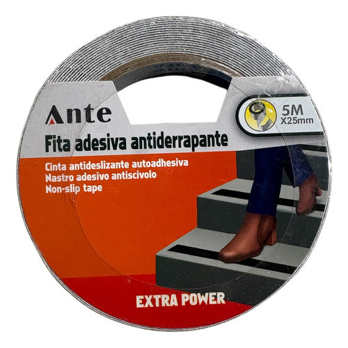 Cinta Antideslizante Gris 5mx25mm Escaleras Piscinas Y Baños Gris
