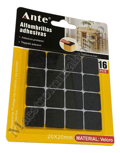 Alfombrillas Tope 20mm Velcros Cuadrada Protector Pata Silla