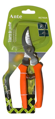 Tijera Podar Jardin Huerto Cuchilla Acero Forjado 19cm Pack3 Naranja
