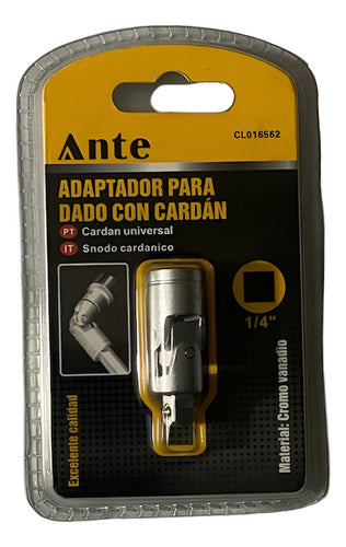 Llave Articulacion Universal Cardan 1/4 Cromovanadio Premium Plateado