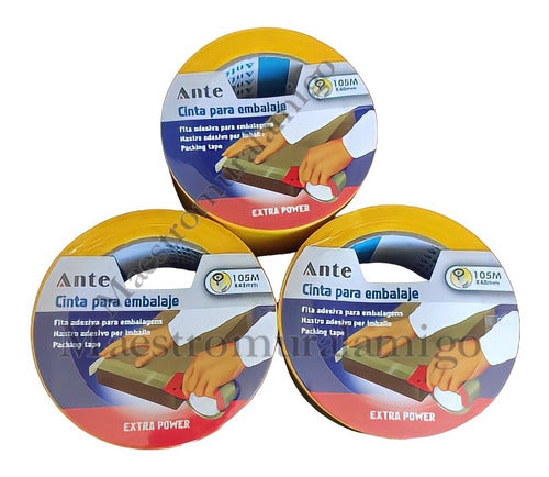 Cinta De Embalaje Amarilla 105mx48mm (pack 3 Huinchas)