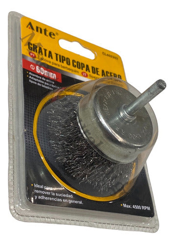 Cepillo Grata Escobilla Acero Taladro 60mm 4500 Rpm Pack3