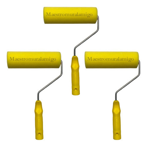 Rodillo Esponja Pintar Latex Y Sintético 18cm Premium Pack3