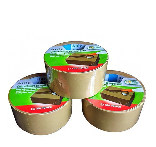 Cinta Adhesiva Papel Kraft 20mx48mm Extra Fuerte (pack 3)