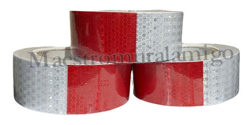 Cinta Reflectante Bicolor Blanco/rojo 5cmx10m E-fuerte Pack3
