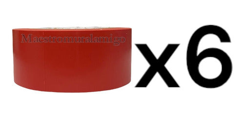 Cinta Delimitadora Peligro Rojo Adhesiva 30mx48mm Pack 6 Rojo Llano