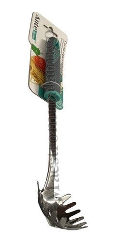 Cuchara Para Espaguetis Tallarin Fideo Acero Inoxidable N430 Gris/esmeralda