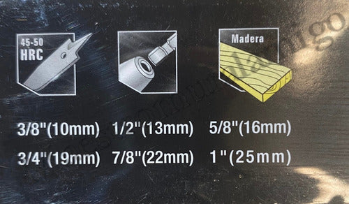 Set Juego Brocas Paleta Para Madera 6pcs Professional