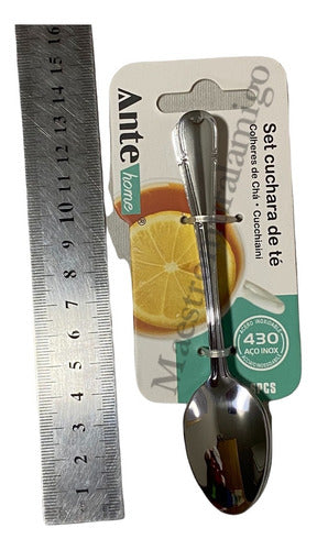 Set 6 Cucharas Para Te 100% Acero Inoxidable Nivel 430 Plateado