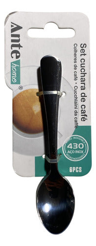Set 6 Cucharas Para Café 100% Acero Inoxidable 430 Lis Pack3 Plateado