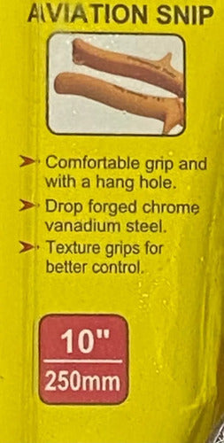 Tijera Corta Lata Aviador De 10 Professional Mango Ergonomi Amarillo