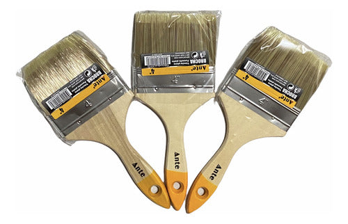 Brocha Para Pintar 4 Inch 100mm Premium Pack 3 Brochas Made