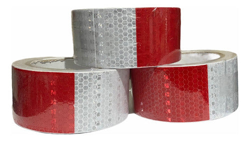 Cinta Reflectante Bicolor Blanco/rojo 5cmx10m E-fuerte Pack3