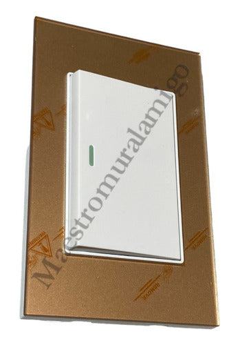 Interruptor Simple 9/12 16a 250v Certificado Resiste Fuego D Dorado