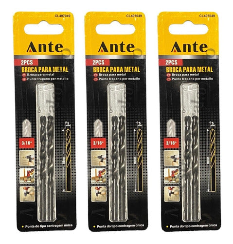 Broca Para Metal Acero Inoxidable 5mm 2un C-tungsteno Pack3