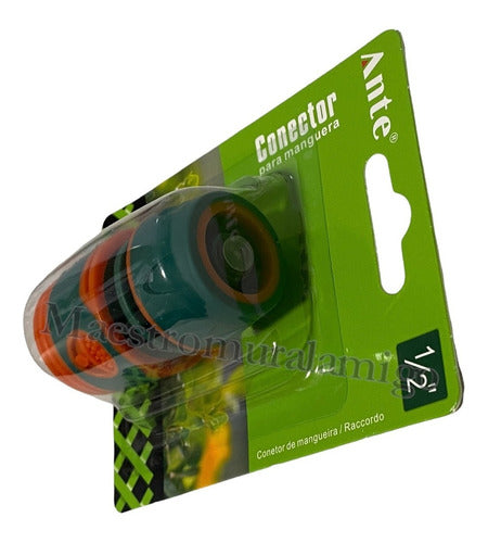 Conector Acople Rápido Manguera Agua Con Stop De 1/2 Premium Verde