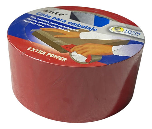 Cinta De Embalaje Roja 105mx48mm (pack 3 Huinchas) Rojo