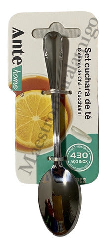 Set 6 Cucharas Para Te 100% Acero Inoxidable Nivel 430 Pack3 Plateado