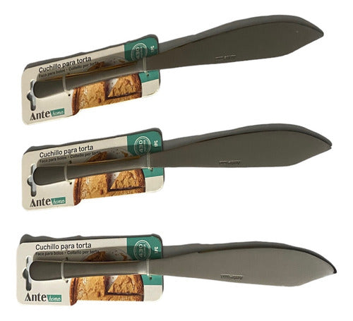 Cuchillo Para Torta, 100% Acero Inoxidable Nivel 430 Pack 3 Plateado