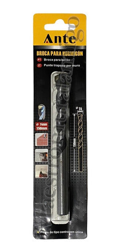 Broca Para Hormigon Concreto 14mm Punta Car. Tungsteno Pack3