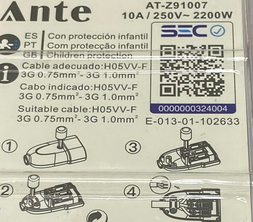 Enchufe Hembra Volante 10a 250v 2200w Certificado Duty Pack3