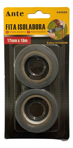Cinta Aislante Gris /2 Huinchas De 17mmx10m C/u Extra Fuerte