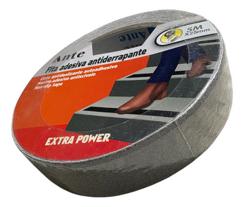 Cinta Antideslizante Gris 5mx25mm Escaleras Piscinas Y Baños Gris