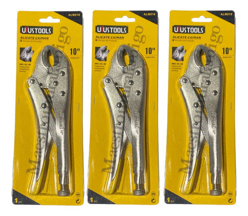 Alicate Caimán De Presion Punta Recta 10 Pulgada U Pro Pack3