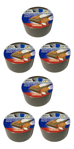 Cinta De Embalaje Café / Huincha Marron 48mmx70m ( Pack 6 ) Café Lisa