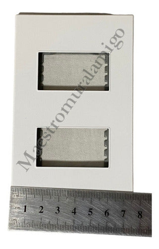 Placa Doble Modulo Tomacorriente Interruptor Resiste Fuego