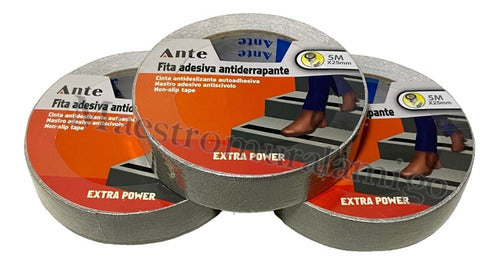 Cinta Antideslizante Gris 5mx25mm Pack 3 Escaleras Piscinas
