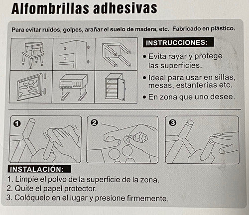 Alfombrillas Adhesiva 25mm Gris Tope Patas Silla Mesa Mueble Gris