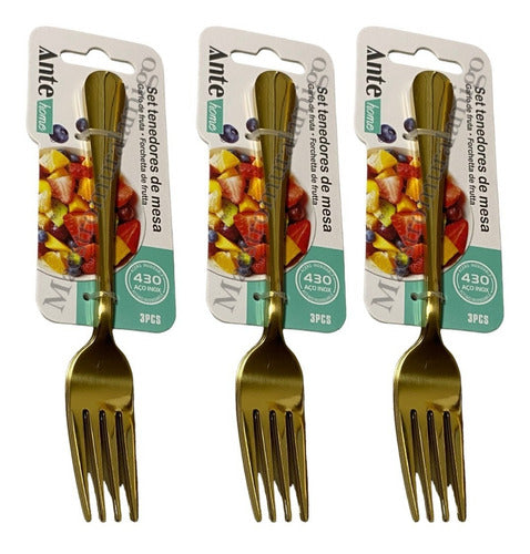 Set 3 Tenedores De Mesa 100% Acero Inoxidable N430 D (pack3)