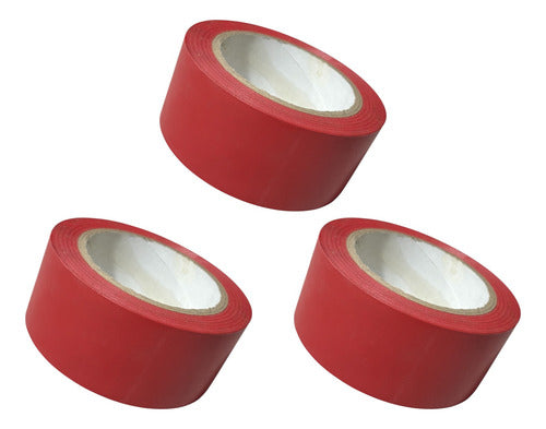 Cinta Delimitadora Peligro Rojo Adhesiva 30mx48mm Pack 3 Rojo Llano