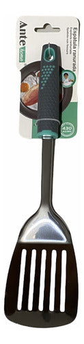 Espátula Ranurada De Cocina Acero Inoxidable N430 (pack 2) Gris/esmeralda