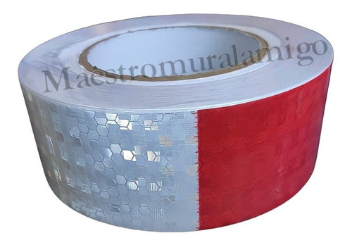 Cinta Reflectante Bicolor Blanco/rojo 5cmx25m E-fuerte Pack2 Blanco/rojo