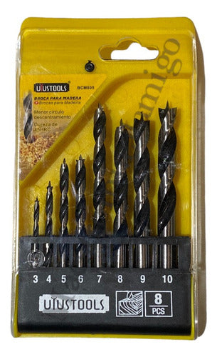 Set Juego De Brocas Para Madera 8pzs + Estuche Uyu Pro