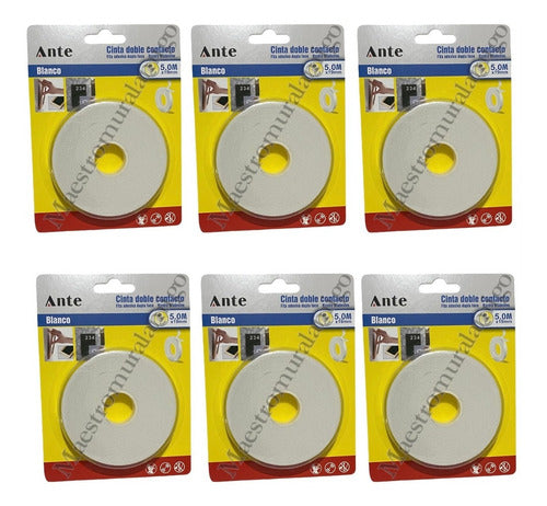 Cinta Doble Faz Contacto 5mx19mm (pack 6 Huinchas) Ex-fuerte