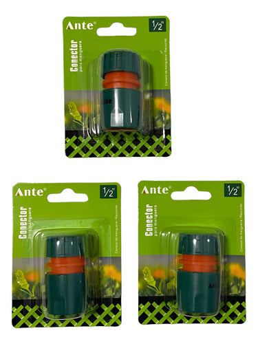 Conector Acople Rápido Manguera De 1/2 Calidad Premium Pack3 Verde Oscuro