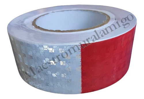 Cinta Reflectante Bicolor Blanco/rojo 5cmx25m Extra Fuerte